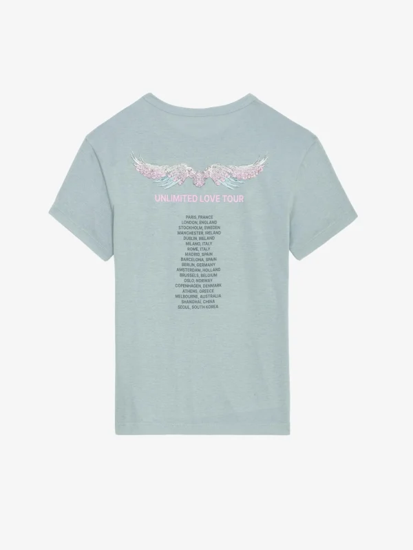 Zadig&Voltaire Marta Concert Diamanté T-shirt Oyster Outlet