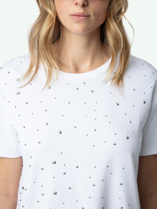 Zadig&Voltaire Marta Studded T-shirt White Clearance