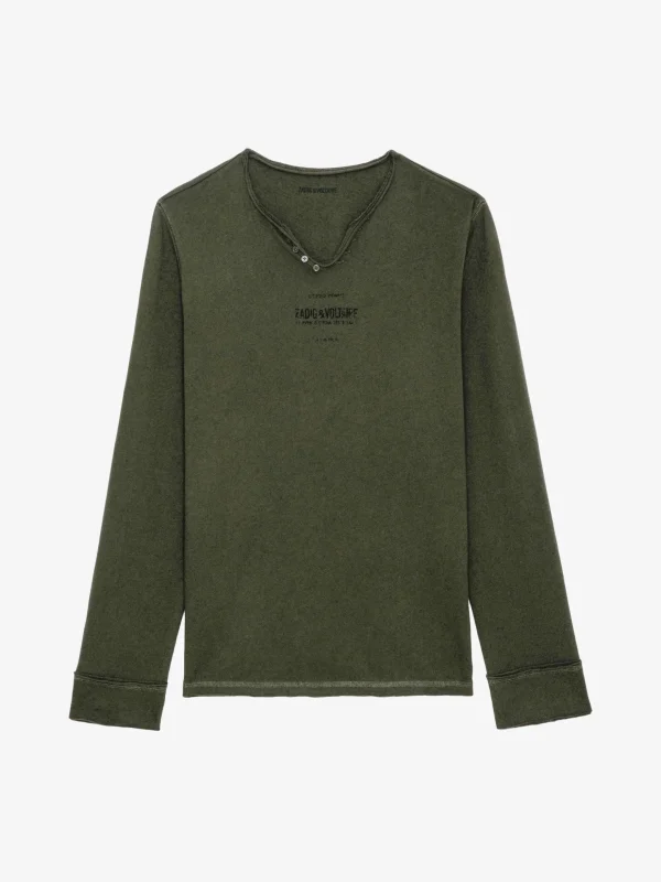 Zadig&Voltaire Monastir Henley T-shirt Used kaki Cheap