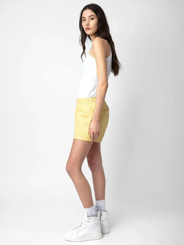 Zadig&Voltaire Pax Crinkled Leather Shorts Shea Clearance