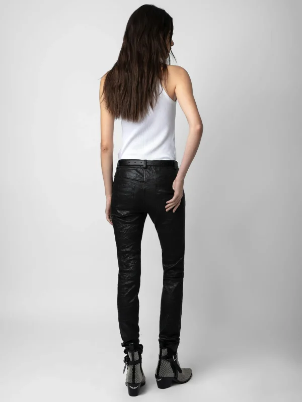 Zadig&Voltaire Phlame Crinkled Leather Pants Black Store
