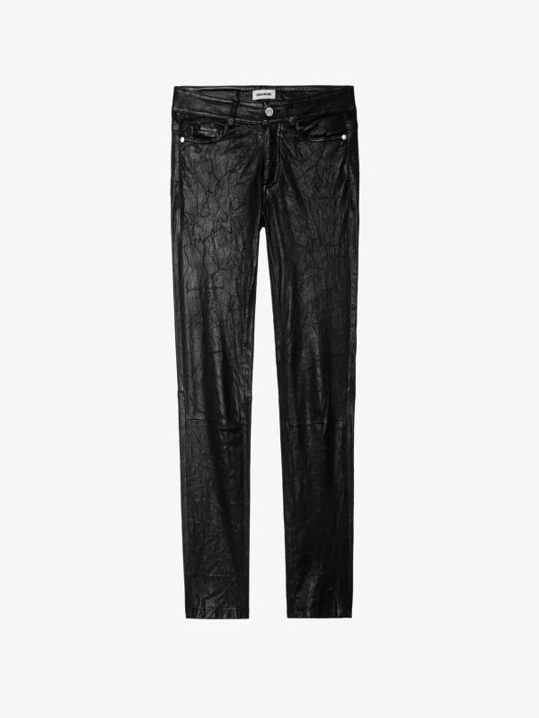 Zadig&Voltaire Phlame Crinkled Leather Pants Black Store