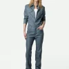 Zadig&Voltaire Pistol Crinkled Leather Pants Light blue New