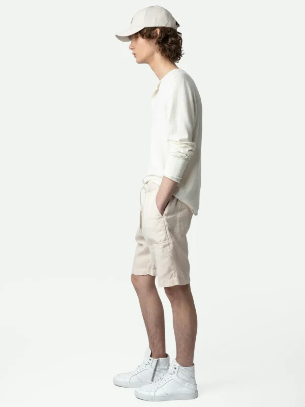 Zadig&Voltaire Pixel Linen Bermuda Shorts Naturel Clearance