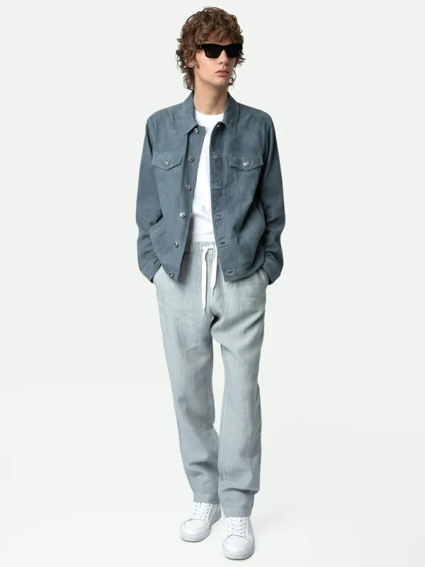 Zadig&Voltaire Pixel Linen Pants Ciel Discount