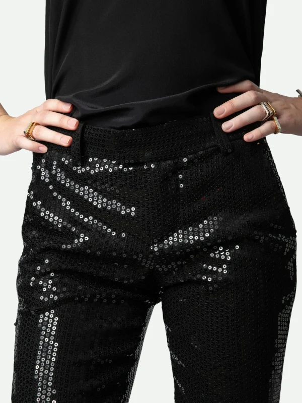 Zadig&Voltaire Prune Sequin Pants Black Store