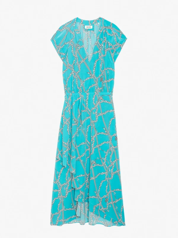 Zadig&Voltaire Randall Silk Dress Aqua Clearance