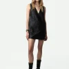 Zadig&Voltaire Rasha Crinkled Leather Dress Black Discount