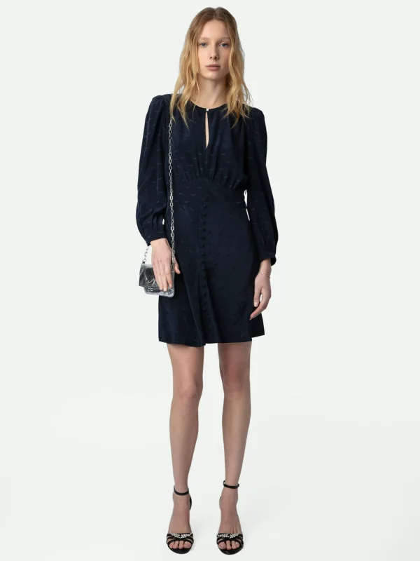 Zadig&Voltaire Rhodri Silk Jacquard Dress Encre Cheap