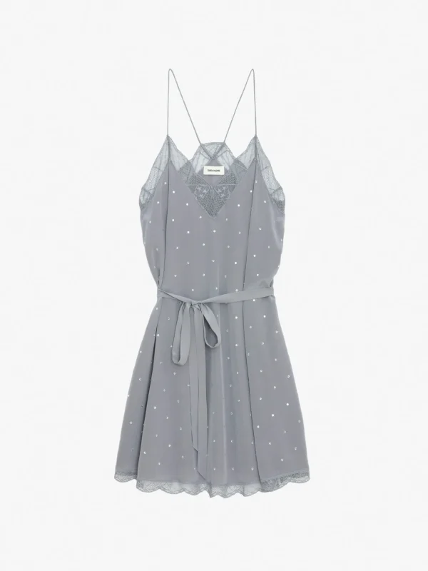 Zadig&Voltaire Ristyz Diamante Silk Dress Iron Fashion