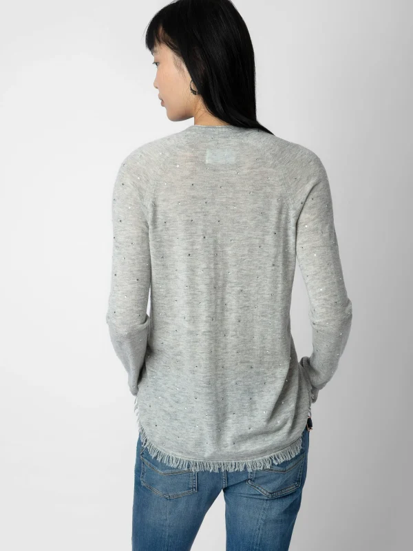 Zadig&Voltaire Riviera Cashmere Sweater Gris chine clair Discount
