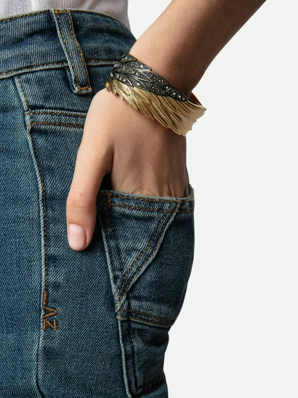 Zadig&Voltaire Rock Feather Spread Your Wings Bracelet Old gold Cheap
