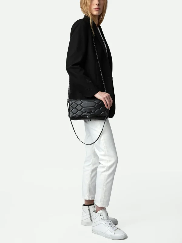 Zadig&Voltaire Rock Mat XL Scale Clutch Black Flash Sale
