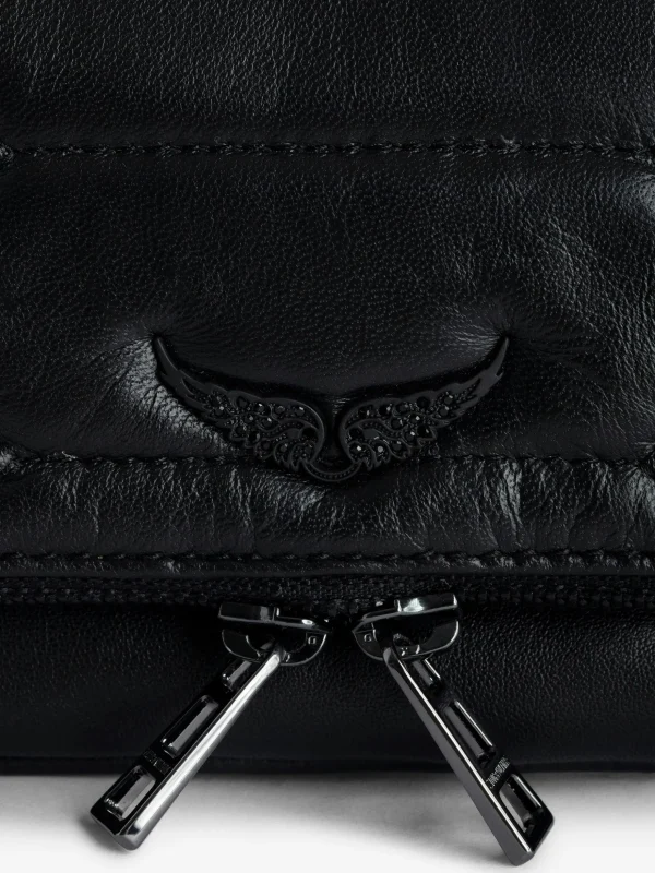 Zadig&Voltaire Rock Nano Quilted Leather Clutch Black Clearance
