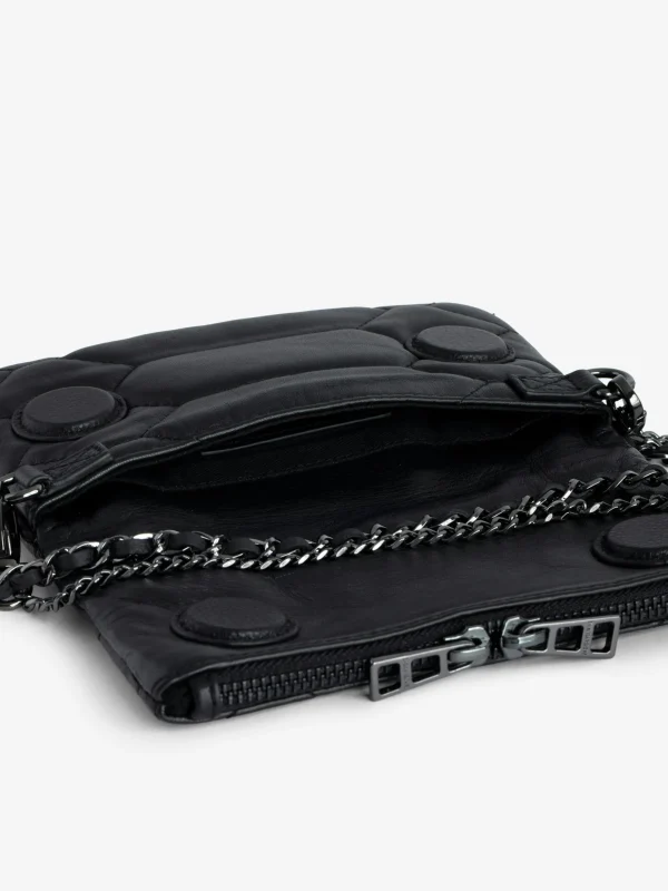 Zadig&Voltaire Rock Nano Quilted Leather Clutch Black Clearance