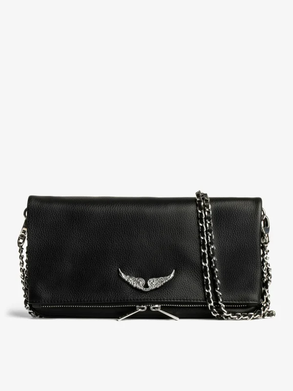 Zadig&Voltaire Rock Swing Your Wings Clutch Black silver Clearance