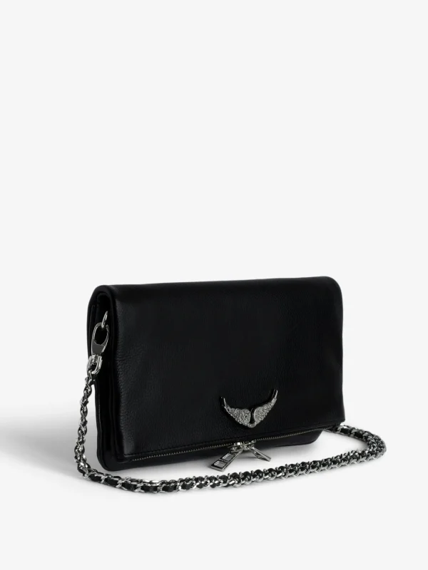 Zadig&Voltaire Rock Swing Your Wings Clutch Black silver Clearance