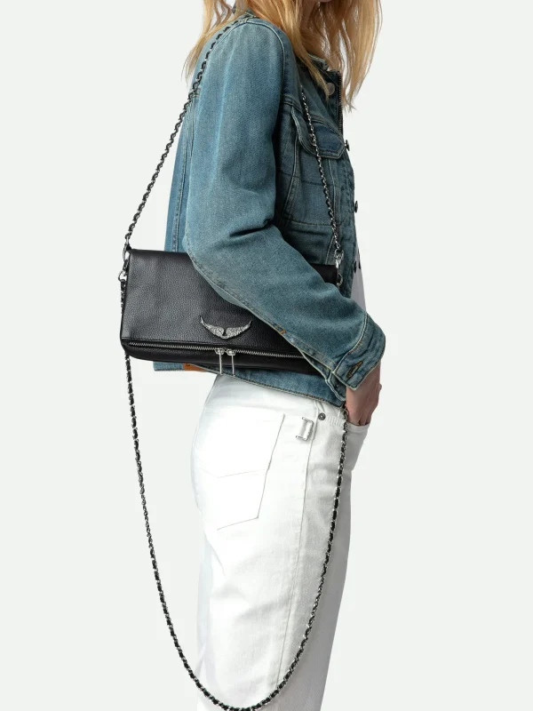 Zadig&Voltaire Rock Swing Your Wings Clutch Black silver Clearance