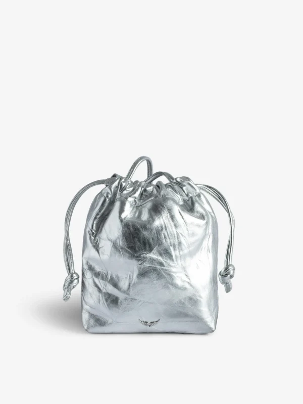 Zadig&Voltaire Rock To Go Metallic Bag Silver Hot