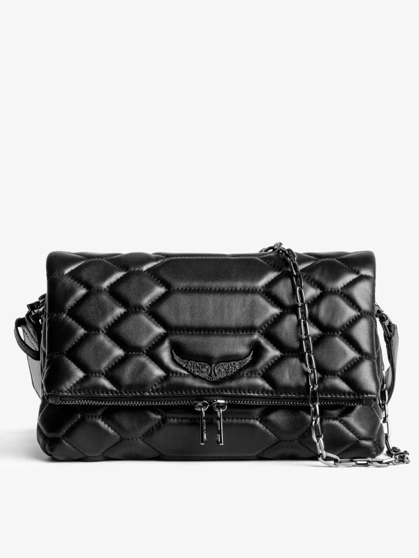 Zadig&Voltaire Rocky XL Mat Scale Bag Black Discount