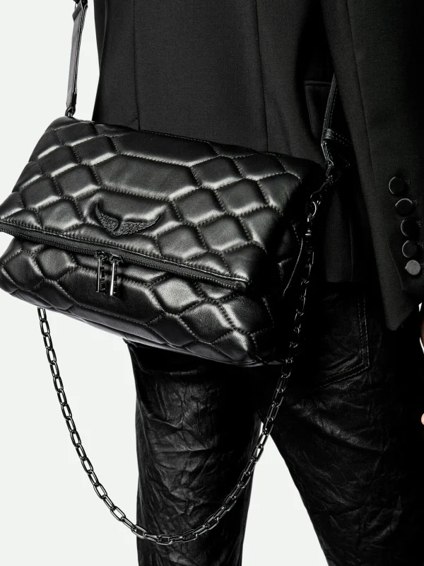 Zadig&Voltaire Rocky XL Mat Scale Bag Black Discount