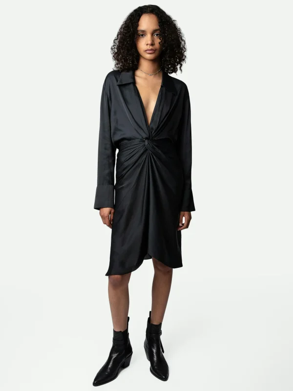 Zadig&Voltaire Rozo Satin Dress Black Flash Sale