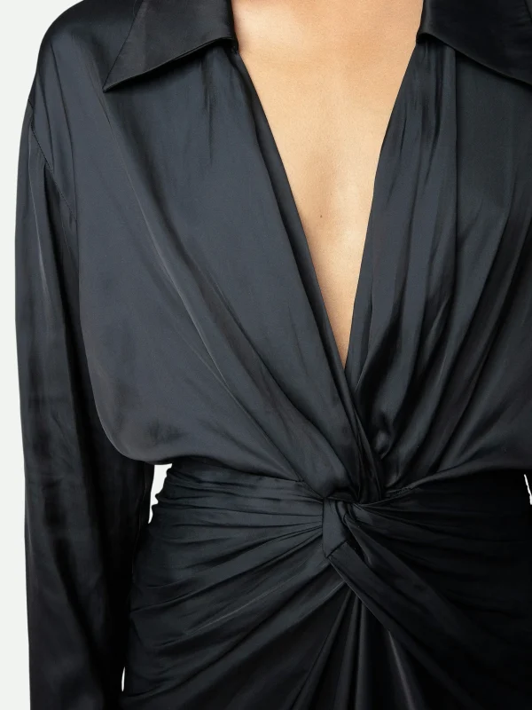 Zadig&Voltaire Rozo Satin Dress Black Flash Sale