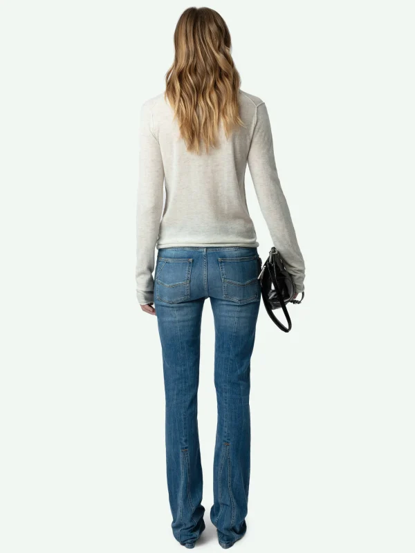 Zadig&Voltaire Sally Diamante Cashmere Sweater Neige Fashion