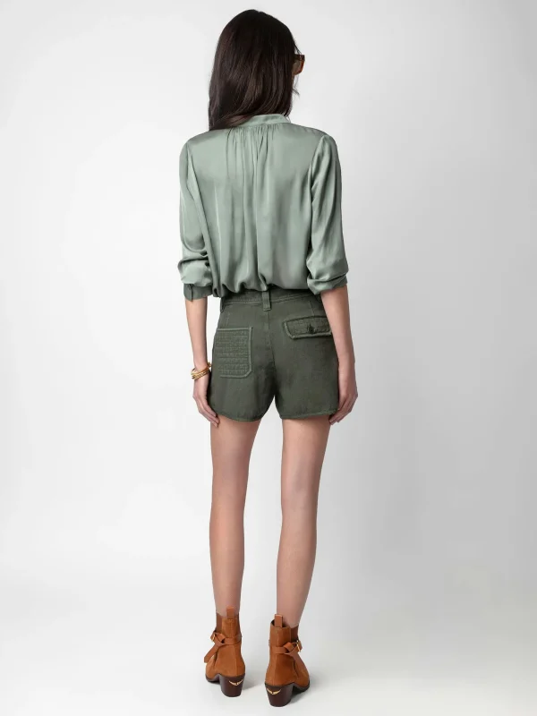 Zadig&Voltaire Sei Shorts Kaki Discount