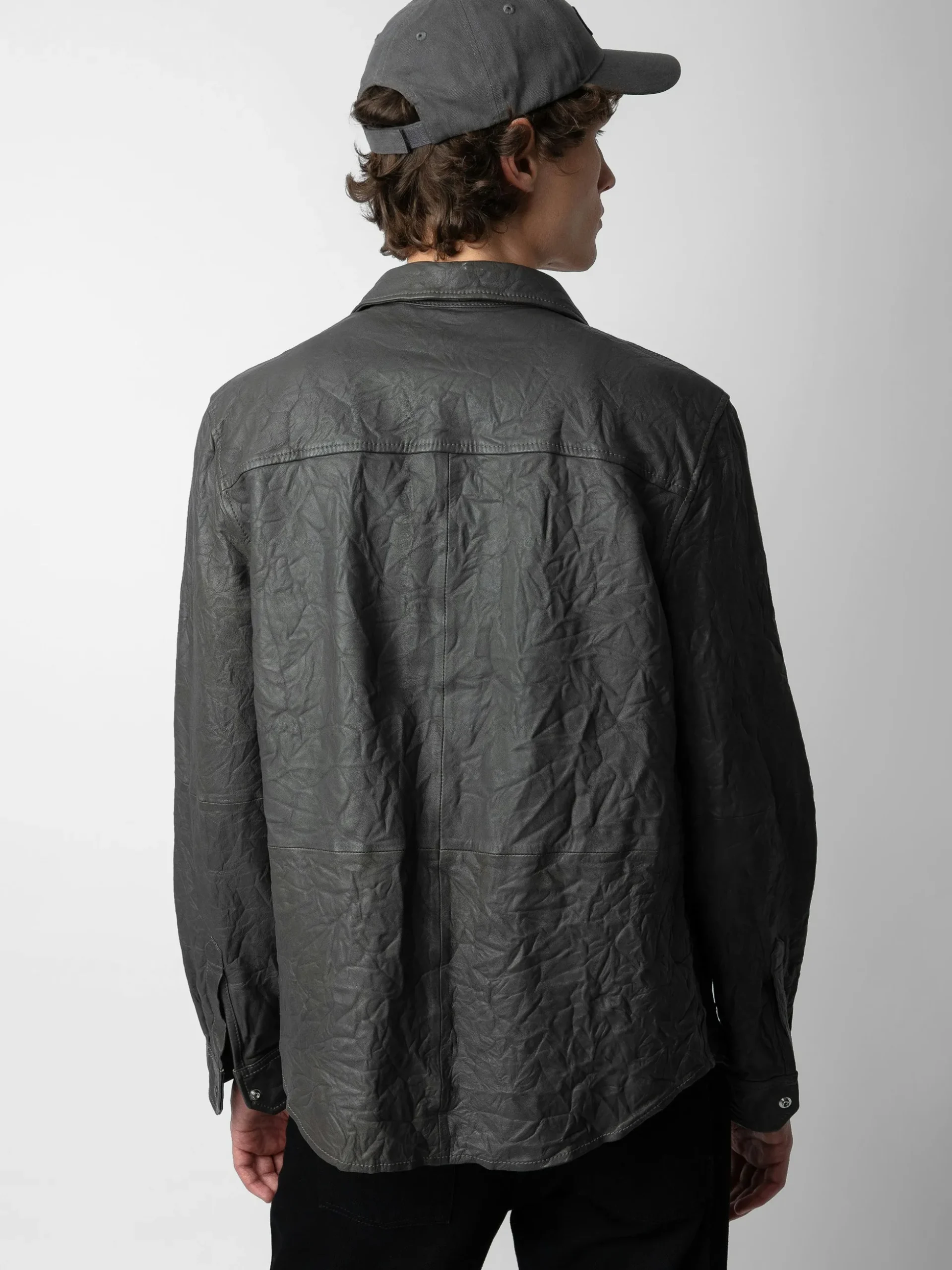 serge_crinkled_leather_shirt_1.webp Zadig&Voltaire Serge Crinkled Leather Shirt Elephant Best Sale