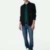 Zadig&Voltaire Serge Suede Shirt Encre Sale