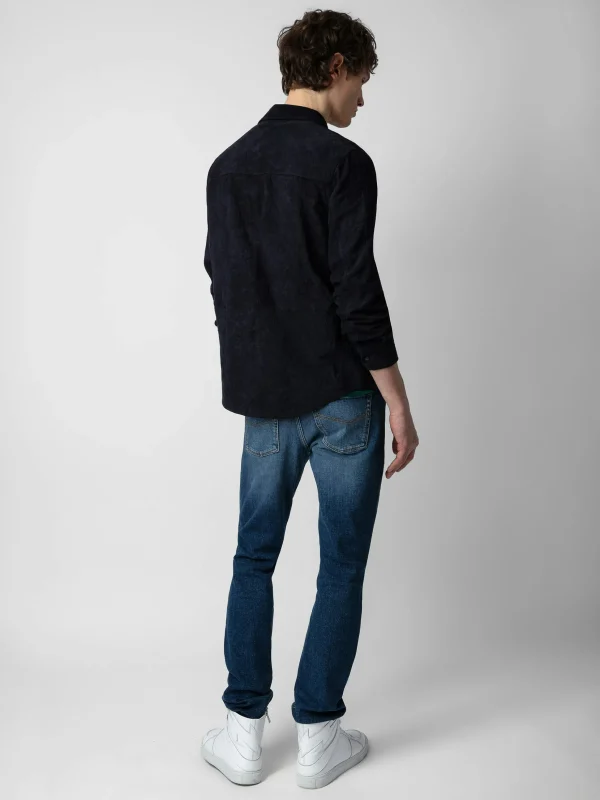 Zadig&Voltaire Serge Suede Shirt Encre Sale
