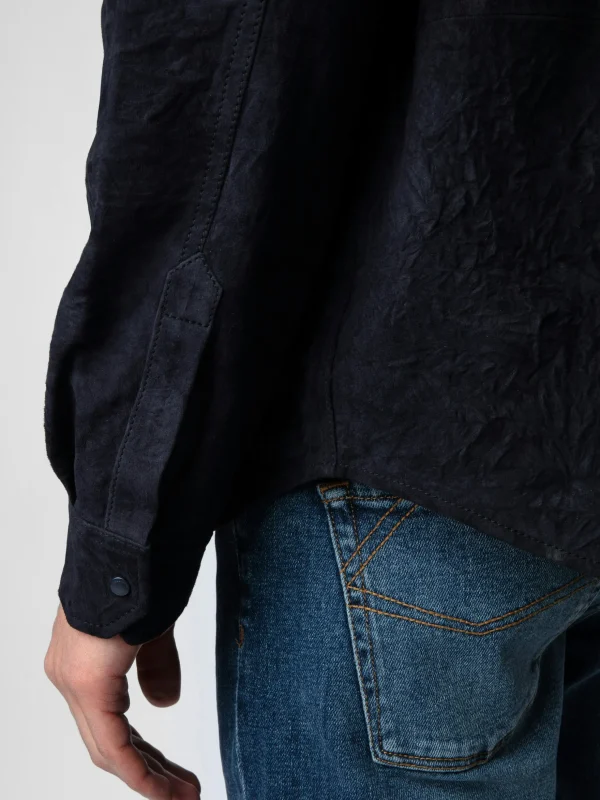 Zadig&Voltaire Serge Suede Shirt Encre Sale