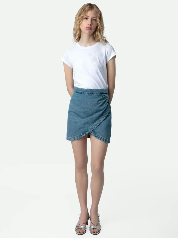 Zadig&Voltaire Skinny Stars Diamanté T-Shirt White Clearance