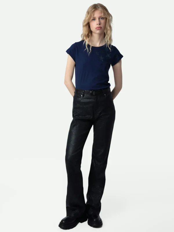 Zadig&Voltaire Skinny Stars Diamanté T-Shirt Marine New