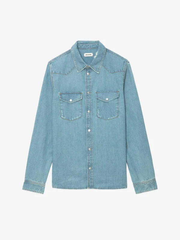 Zadig&Voltaire Stan Denim Shirt Ciel stone Cheap