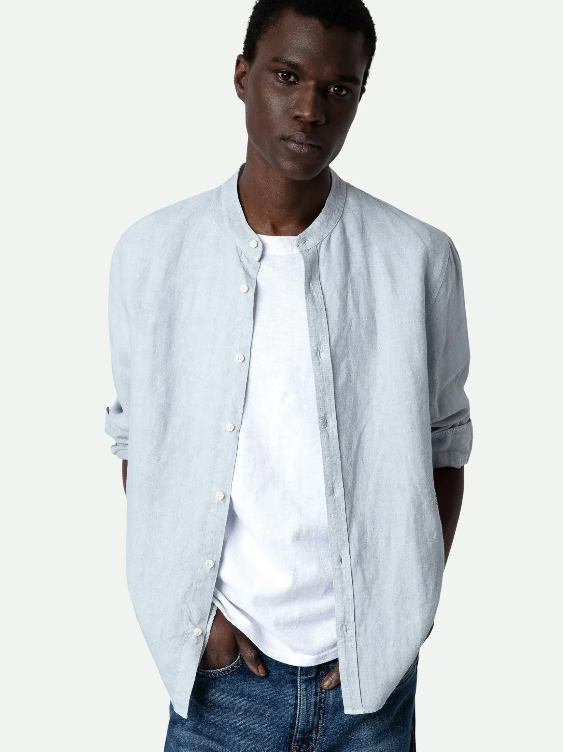 stan_linen_band_collar_shirt_4.webp Zadig&Voltaire Stan Linen Band Collar Shirt Ciel Fashion