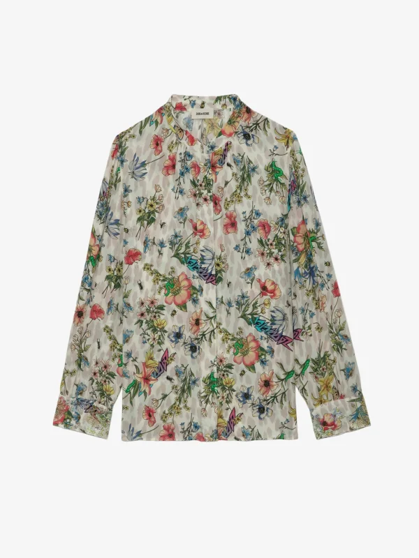 Zadig&Voltaire Tadeo Diamanté Silk Blouse Vanille Flash Sale