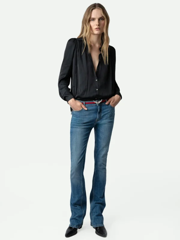 Zadig&Voltaire Tchin Satin Blouse Black Hot