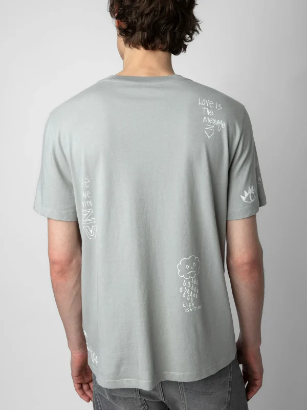 Zadig&Voltaire Ted Tag T-shirt Oyster Cheap