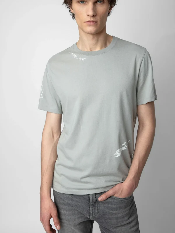 Zadig&Voltaire Ted Tag T-shirt Oyster Cheap