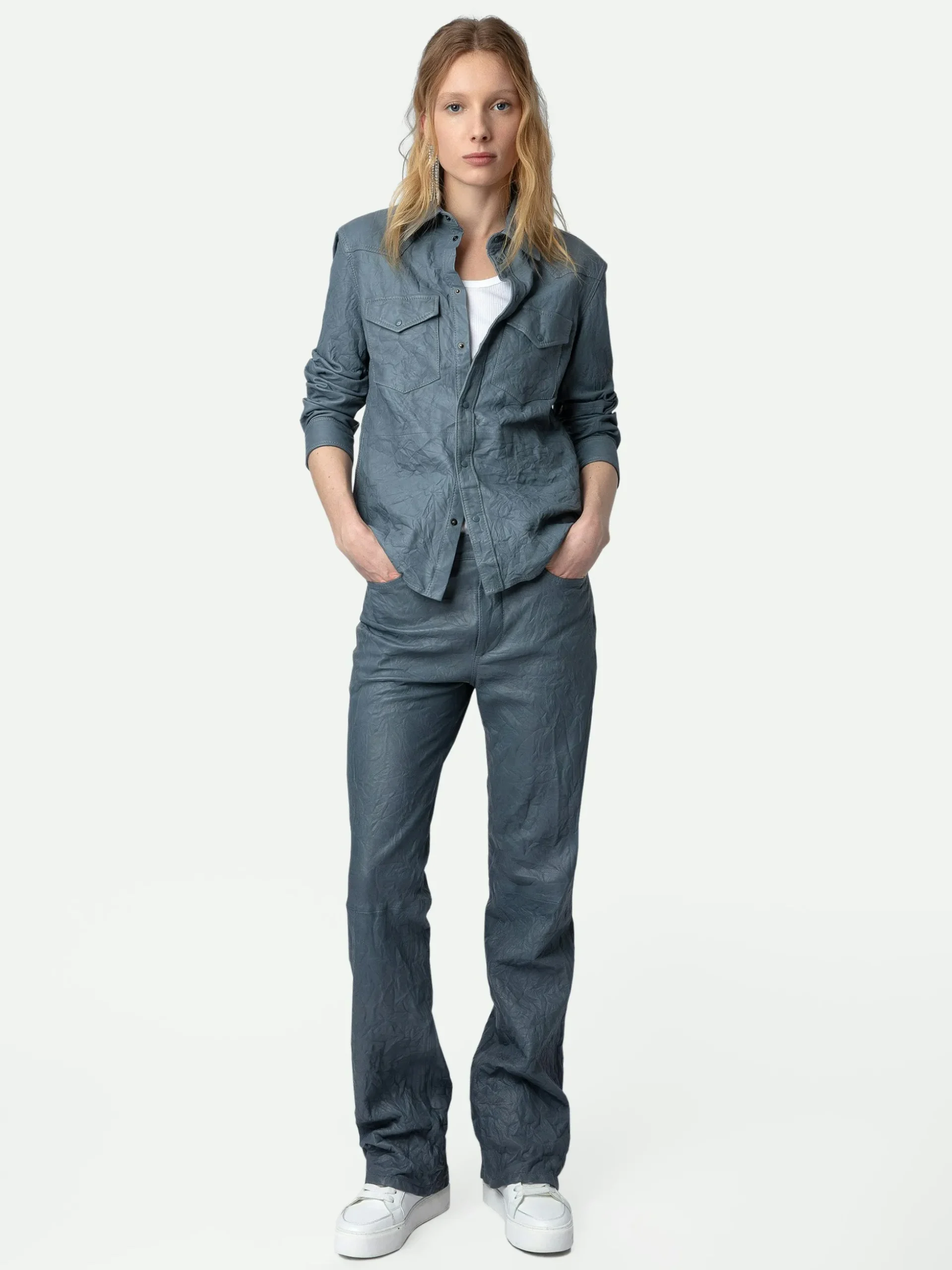 thelma_crinkled_leather_shirt_0.webp Zadig&Voltaire Thelma Crinkled Leather Shirt Light blue Clearance