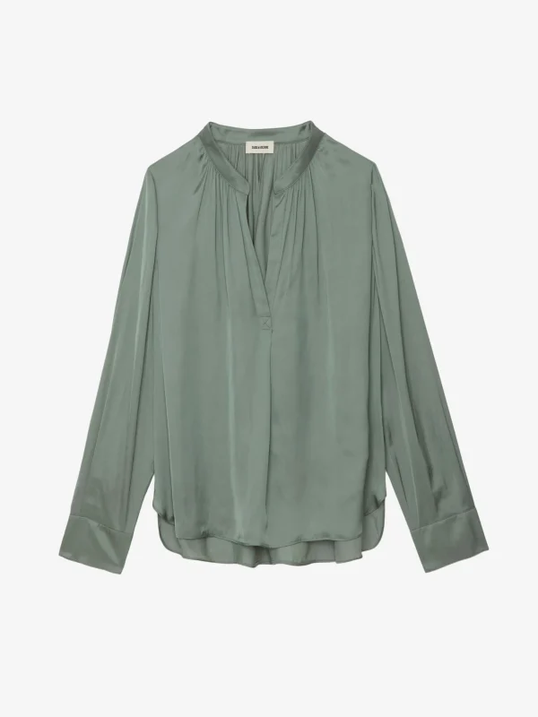 Zadig&Voltaire Tink Satin Blouse Treillis Cheap