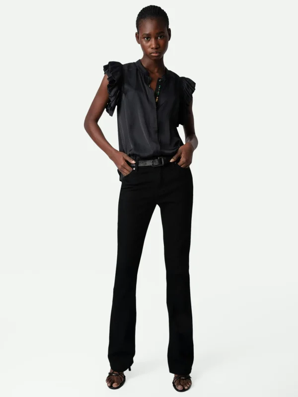 Zadig&Voltaire Tiza Satin Top Black Cheap