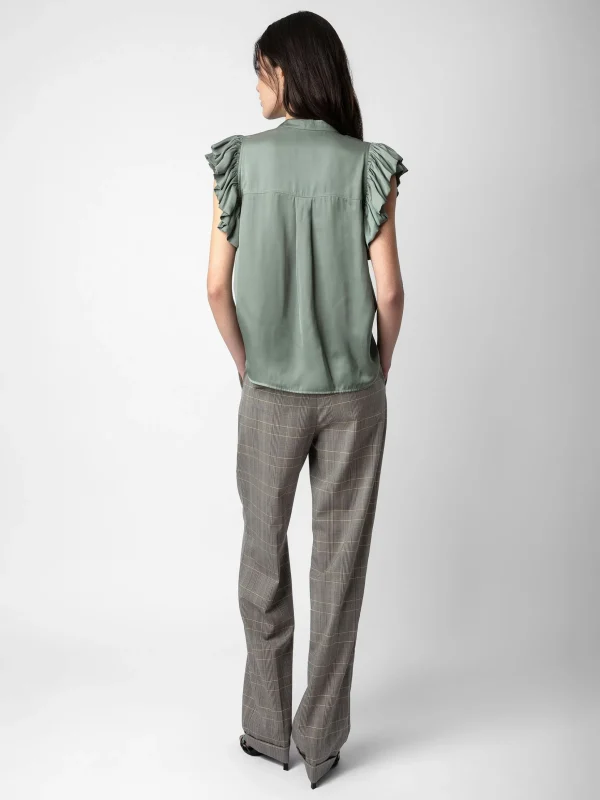 Zadig&Voltaire Tiza Satin Top Treillis Outlet