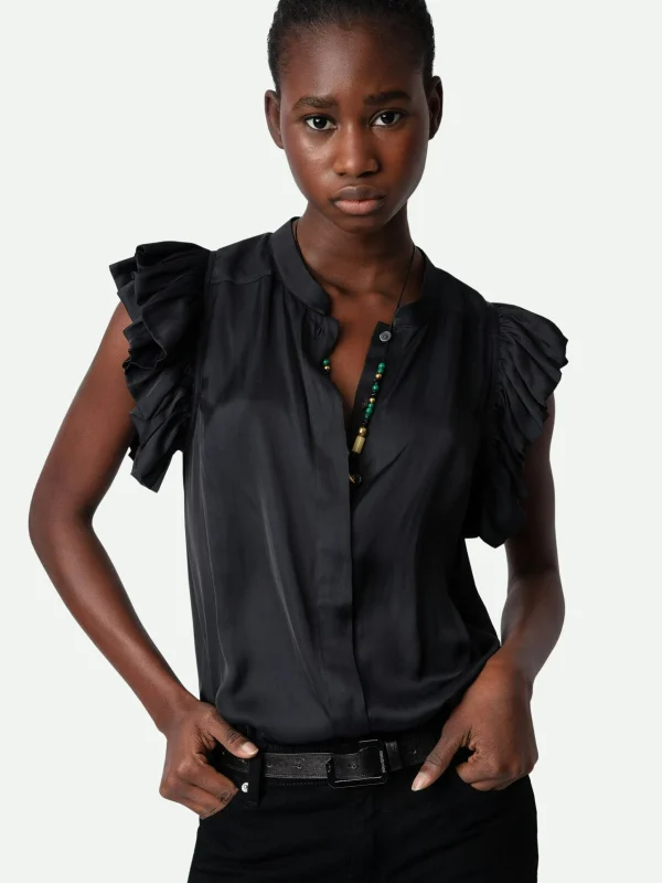 Zadig&Voltaire Tiza Satin Top Black Cheap