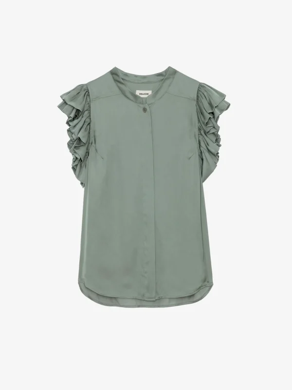 Zadig&Voltaire Tiza Satin Top Treillis Outlet