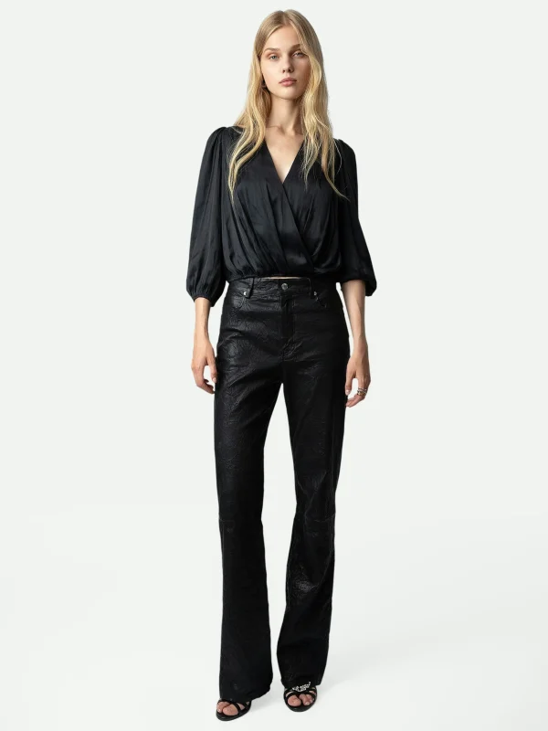 Zadig&Voltaire Tyfon Satin Top Black Discount
