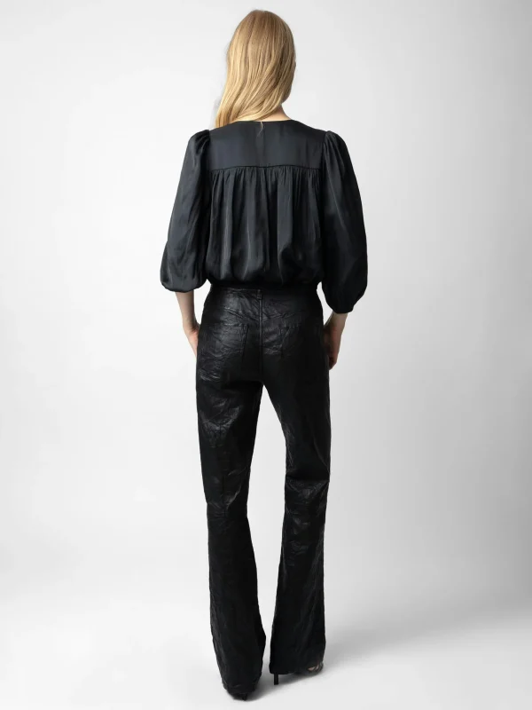 Zadig&Voltaire Tyfon Satin Top Black Discount