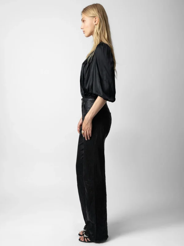 Zadig&Voltaire Tyfon Satin Top Black Discount